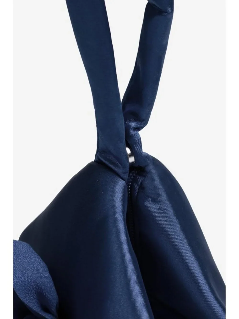 Women's Navy Flower Satin Style Evening Bags Triangle Zipper Clutch Purses